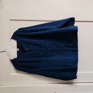 3x navy blue zip front jacket